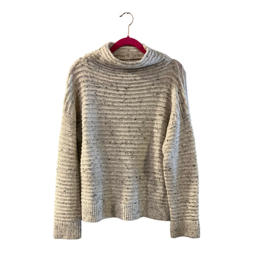 Madewell Cream Speckled Funnel Neck Sweater